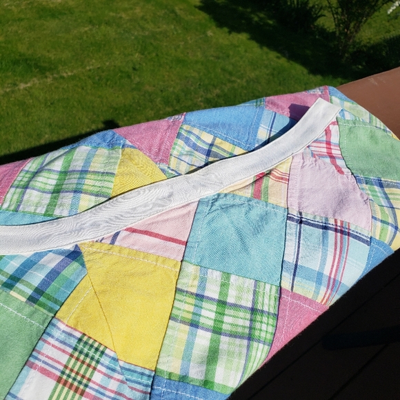 BROOKS BROTHERS Skirt Cotton Madras Plaid Preppy Patchwork Pastel 4 - Picture 9 of 15